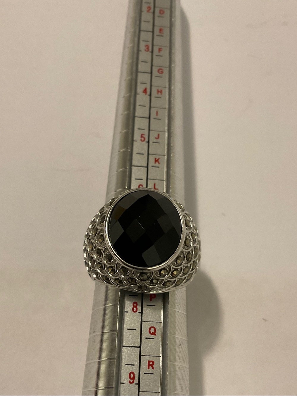 Sterling silver black onyx ring